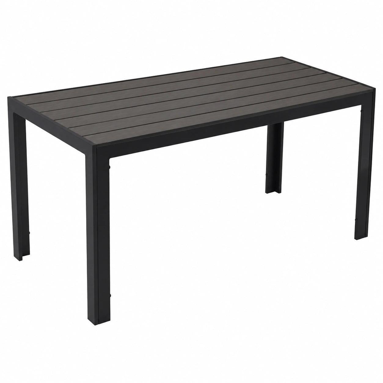 DEGAMO Aluminium-Gartentisch Sorano 70x125cm, rechteckig, anthrazit, wetterfeste Kunstholzplatte in Holzoptik