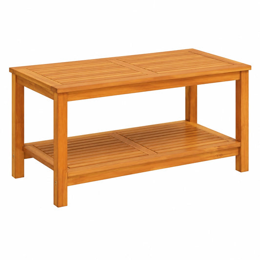 Rustikaler Akazienholz-Couchtisch für Garten, 90x50x45 cm, ideal für Terrasse