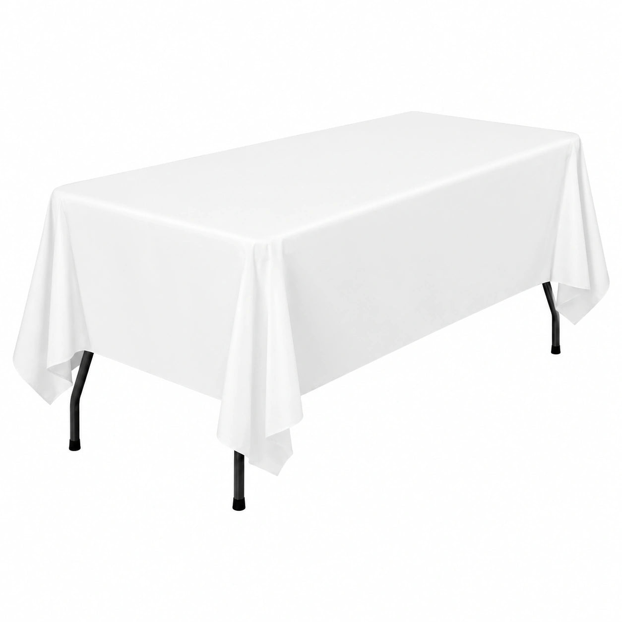 6er-Set weiße Tischdecken 153x260 cm - Waschbar & Ideal für Hochzeit oder Bankett