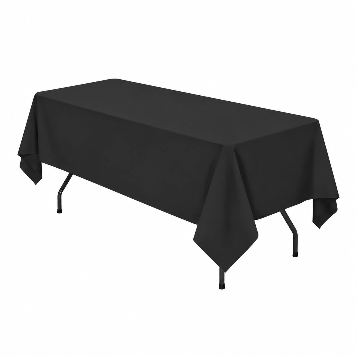 2er-Set Rechteckige Tischdecken aus Polyester, Schwarz, 153x320 cm, Knitterfrei und Waschbar, Ideal für Hochzeiten und Bankette