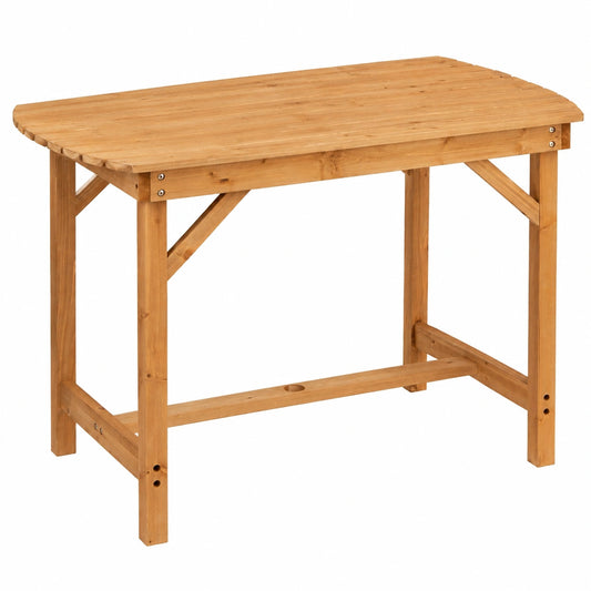 Robuster Gartentisch aus Tannenholz mit Schirmloch, 100x60,5x75 cm, Belastbarkeit 180 kg