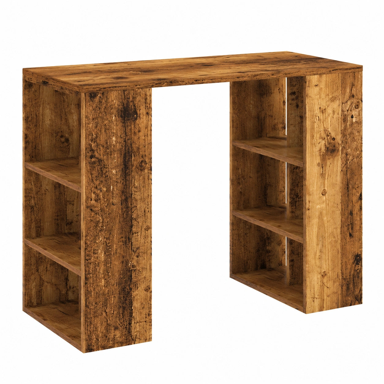 Moderner Schreibtisch aus Altholz mit Regal, 90x50x75 cm, robust für Büro und Wohnzimmer