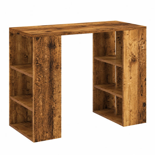 Moderner Schreibtisch aus Altholz mit Regal, 90x50x75 cm, robust für Büro und Wohnzimmer