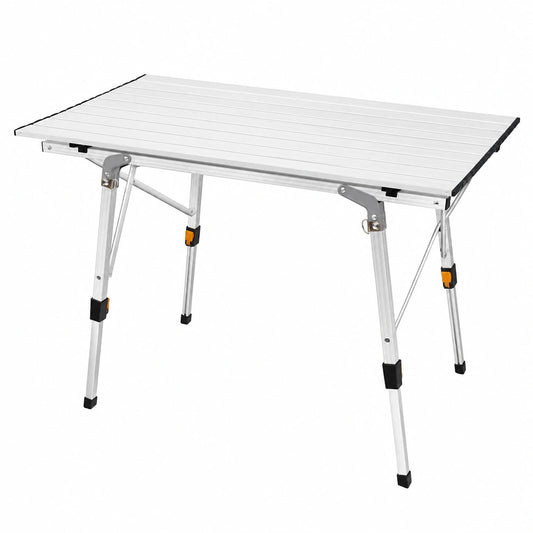 Aluminium Klapptisch, höhenverstellbar für Camping und Garten, tragbarer und leichter Picknicktisch, faltbar, 48 cm/68 cm