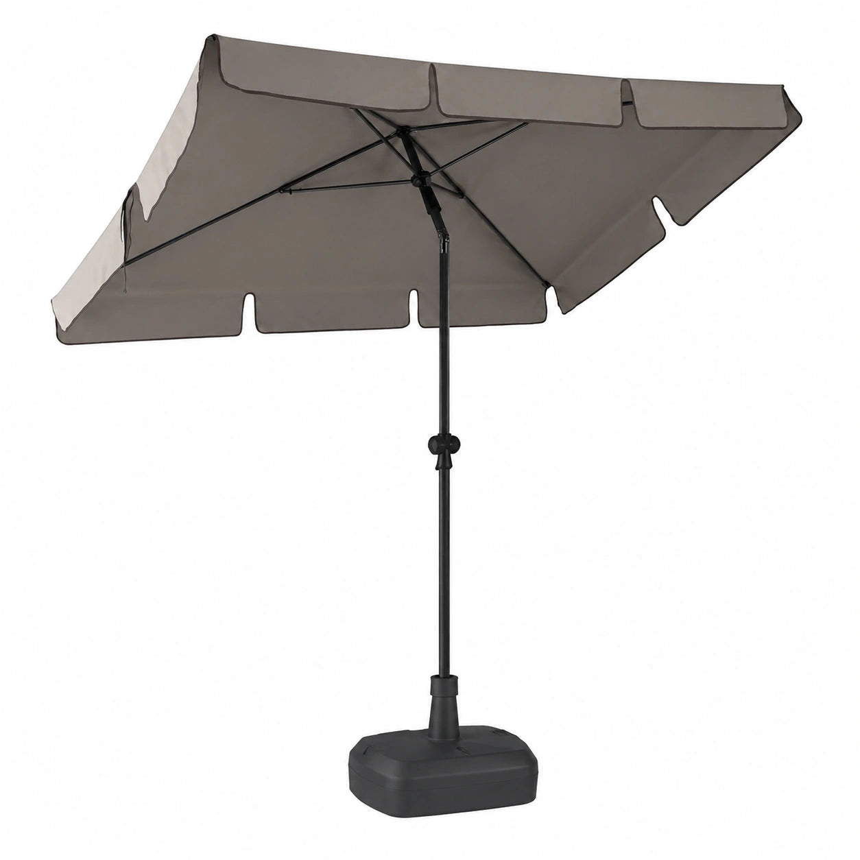 Rechteckiger Sonnenschirm für Balkon, UV50+, 200x125cm, höhenverstellbar, knickbar, mit Hülle in Taupe