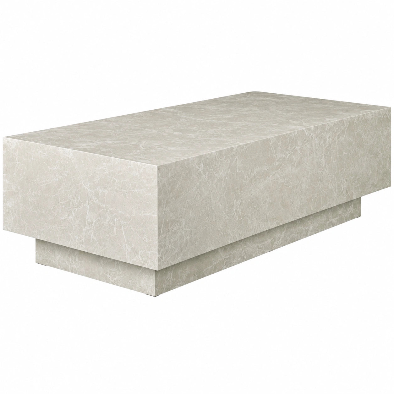 Moderner Couchtisch in Travertinoptik, 120 x 60 x 35 cm, tectake® Beistelltisch für Wohnzimmer