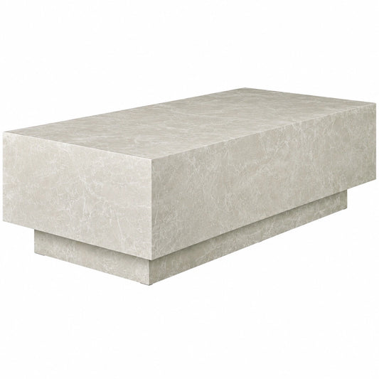 Moderner Couchtisch in Travertinoptik, 120 x 60 x 35 cm, tectake® Beistelltisch für Wohnzimmer