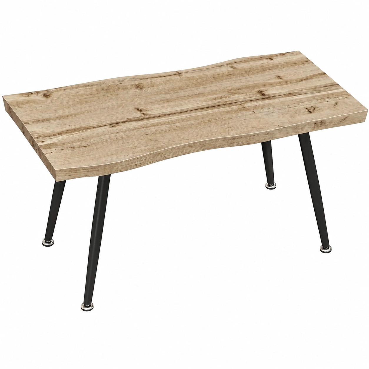 Moderner Beistelltisch mit robusten Stahlbeinen, Eiche-Schwarz Design