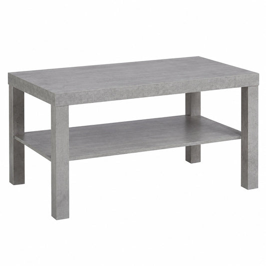 Moderner Couchtisch in Betonoptik mit Ablage, 45x90x55 cm, Grau