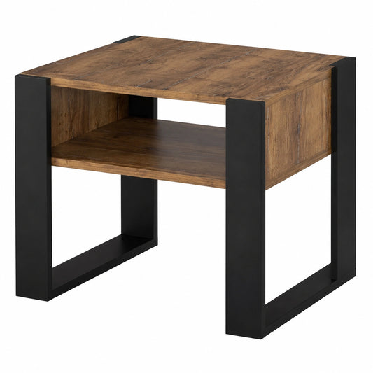 Eleganter Couchtisch aus Premium-Holz mit zusätzlichem Stauraum, Retro-Schwarz