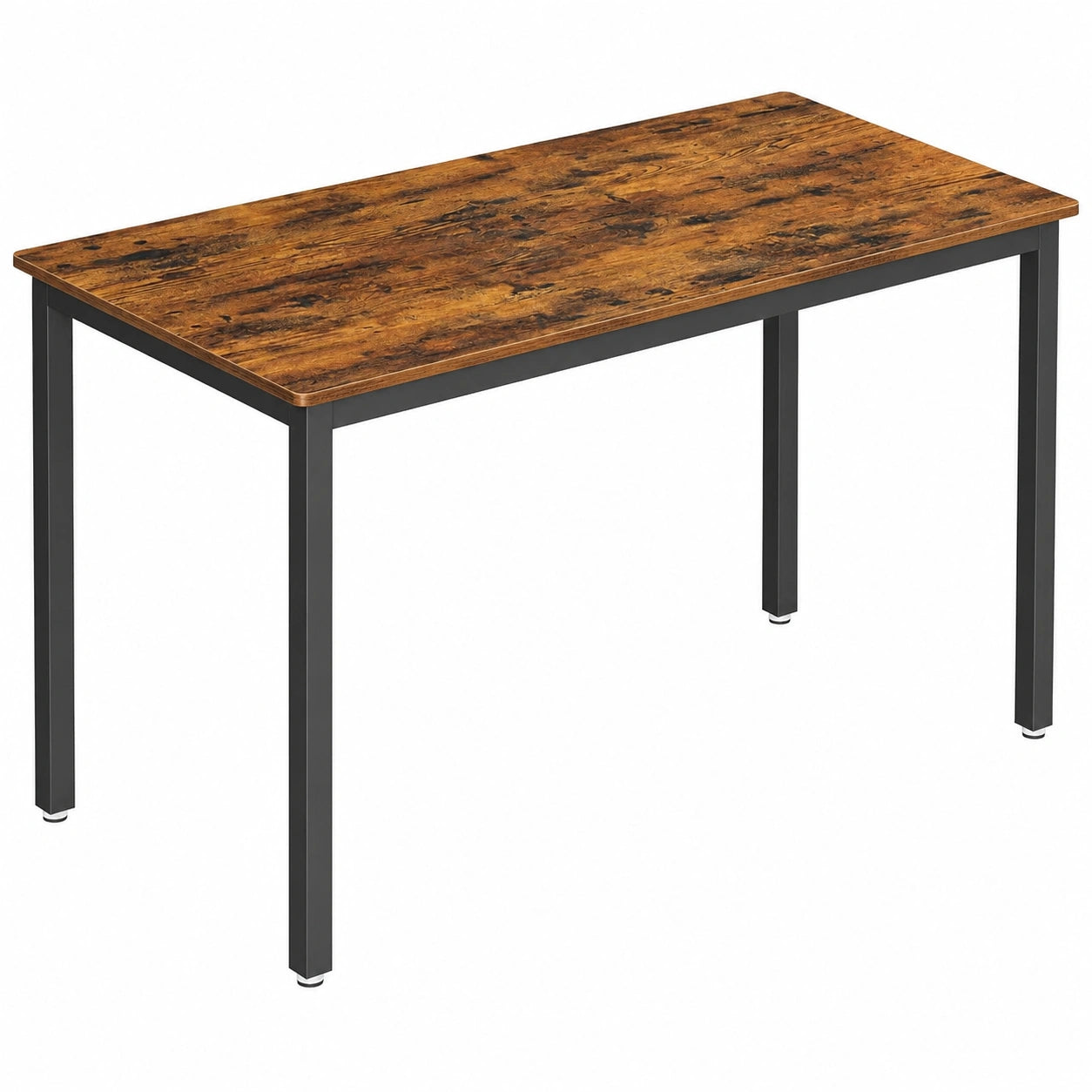 VASAGLE Vintage Esstisch aus Holz und Metall, 4-Personen Küchentisch, Industrie-Design, 70 x 110 x 77 cm, Wohnzimmer oder Esszimmer, Vintagebraun und Schwarz