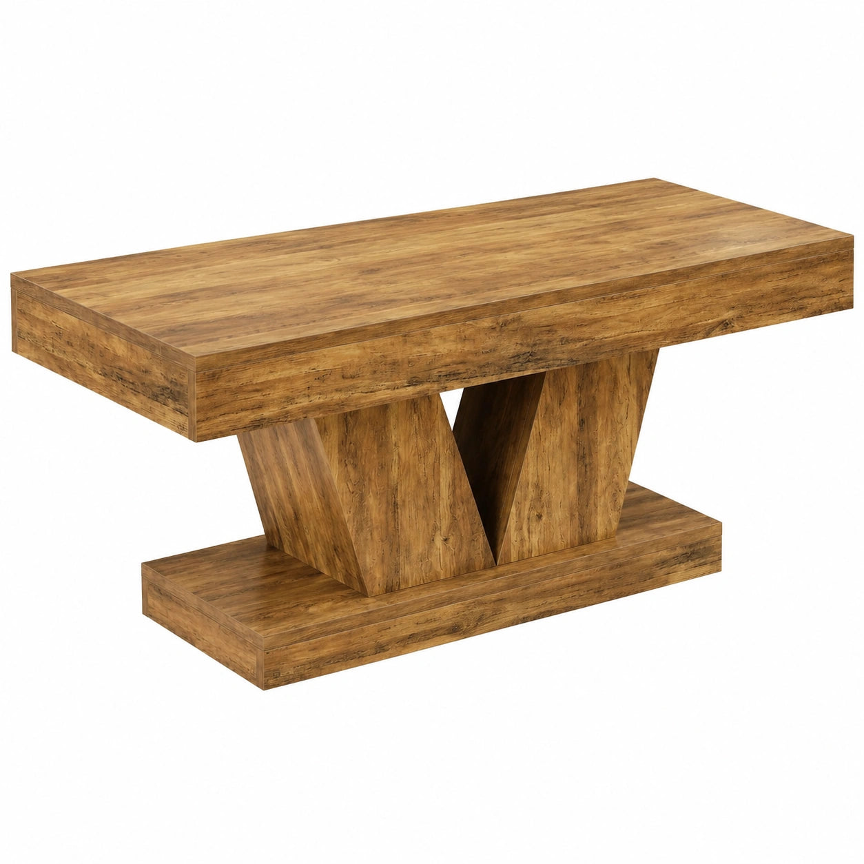 Rustikaler Couchtisch aus Holz, Mid-Century Stil, 120 x 60 x 51 cm, Skulpturales Design für Wohnzimmer