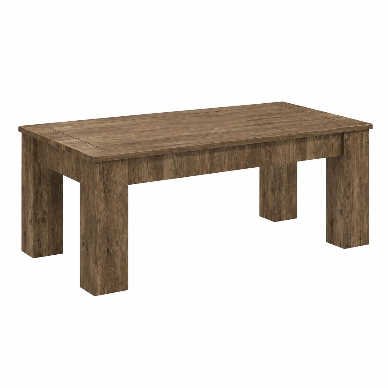 Tribesigns Rustikaler Couchtisch 120cm, Holz, Landhausstil, Stabil, Einfacher Aufbau, Braun